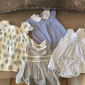 Edgehill Baby Girl Dresses Set in Blue and White sizes 6-18 months